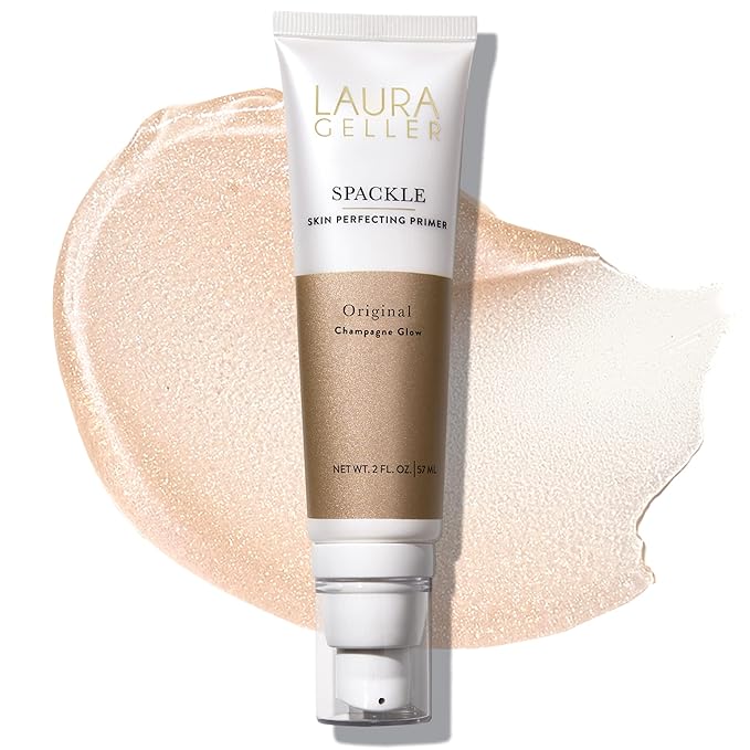 LAURA GELLER NEW YORK Spackle Primer - Champagne Glow - Super-Size 2 Fl Oz - Hyaluronic Acid Makeup Primer for Mature Skin