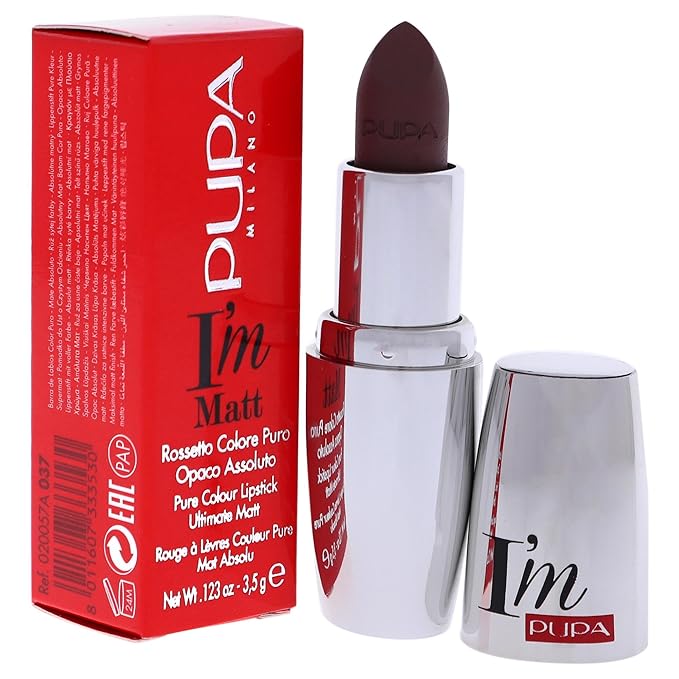 PUPA I Am Matte Pure Colour Lipstick - 037 Unexpected Mauve for Women - 0.123 oz Lipstick