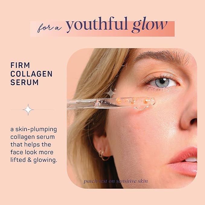 Spa Life Face Serum: FIRM Collagen Serum 100 ml (3.7 oz) - Enhanced Firmness and Hydration – Skin Smoothing, Face Plumping, Pearl-infused - Fights Fine Lines & Wrinkles, For All Skin Types