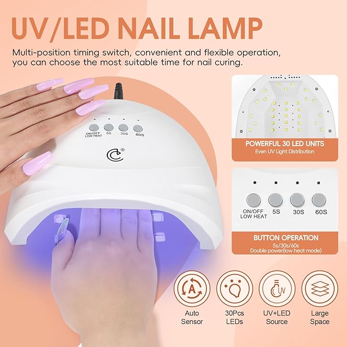 COSCELIA 66pcs Gel Nail Polish Kit with U V light and Drill Starter Kit 35 Colors Fall Gel Polish Set 5pcs Top Base Coat Nail Art Supplies French Gel Manicure Kit Gifts for Women DIY at Home