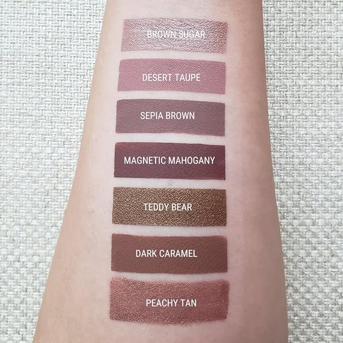 Aromi Peachy Tan Metallic Liquid Lipstick | Sepia Bronze Lip Color with Shimmery Finish, Vegan, Cruelty-free, Long-Lasting, Handmade (Peachy Tan)