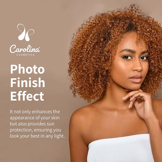 Carolina Cosmetics - Foundation in Beach Sand Shade Plant-Based - Hydrating, Pore-Minimizing & Buildable Coverage - Vegan, Non-GMO, Paraben-Free - 1oz