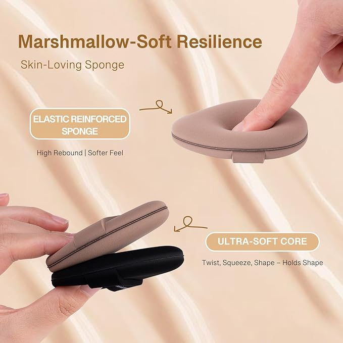 Momo's Workshop Makeup Sponge Puff, Large Beauty Powder Puff for Quick Flawless Makeup, Concealer Puff for Liquid & Cream Foundation 2pcs