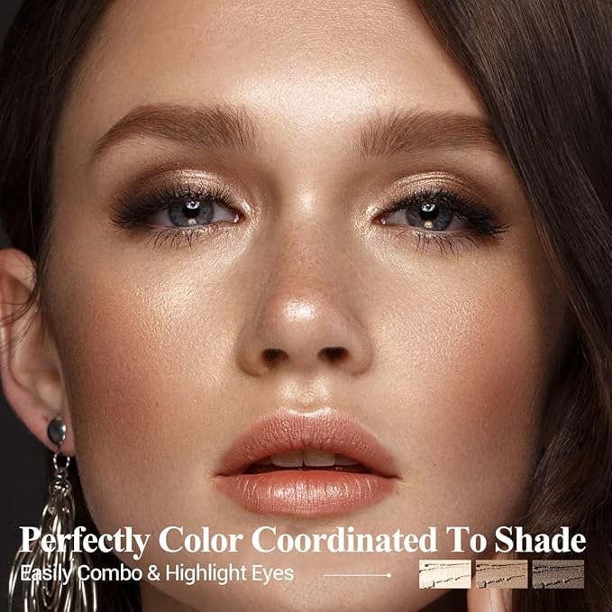 Neutral Eyeshadow Stick Makeup 6PCS Set, Brown Nude Metallic Shimmer Matte Cream Eye Shadow Palette Eyeliner Brightener Pencil Crayon, Halloween Makeup - BROWN CANYON