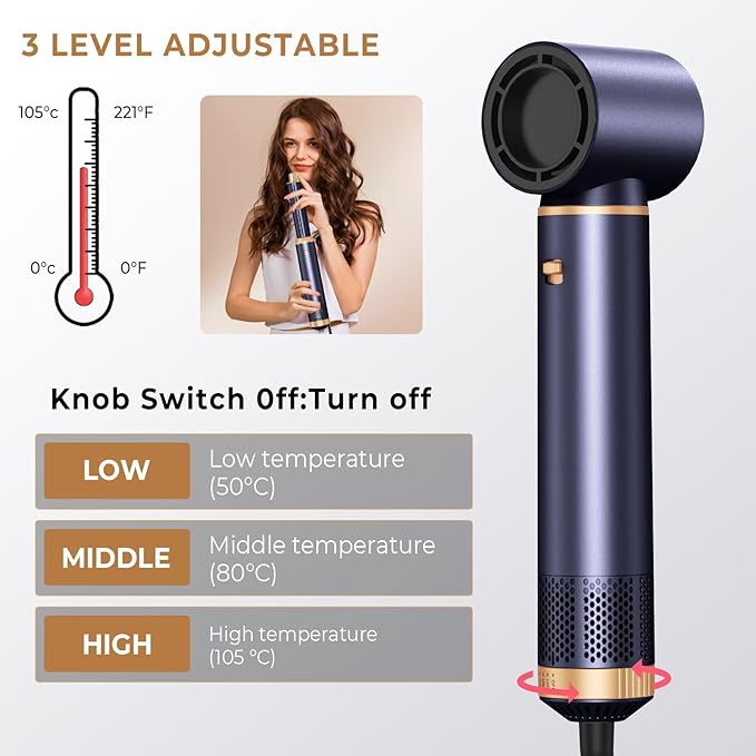 Blow Dryer Brush 5 in 1, Negative Ion Hair Dryer Brush Set Upgrade Hot Air Brush Air Styler Curling Wrap Air Curler, Curling Iron Hair Styling Tools As A Gift for Straight/Curl/Drying/Smoothing