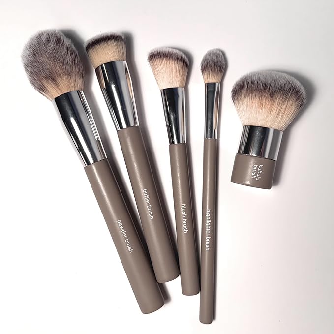 Sandstone Scandinavia Soft Collection Makeup Brush - Professional Premium Flat top Foundation brush for applying and blending liquid foundation. Ultra soft bristles. Vegan brush for all skin types