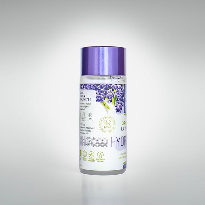 InaEssentials Organic Lavender Water- Hydrolina, Anti - Acne Toner for Face and Body, Skin Care Hydrolat