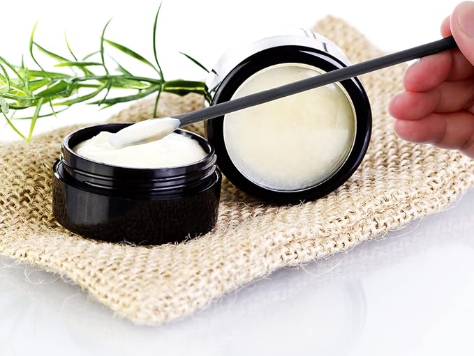 Mini Spatula Silicone Spatula Set - 4pcs Small Makeup Scrapers for Cosmetics, Reusable Beauty Tiny Tools, Thin Jar Scraper, Get the Last of the Makeup Out of the Bottle(Black)