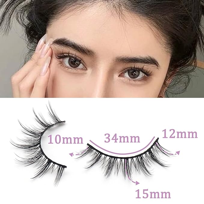 Veleasha Manga Lashes Spiky False Eyelashes 100% Handmade Eyelashes Anime Fake Lashes Lightweight Wispy Lashes 5 Pairs Pack (6D75)