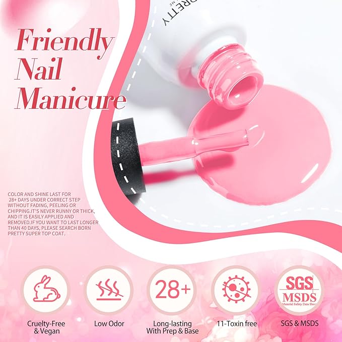 Born Pretty Jelly Gel Nail Polish Sheer Clear Nude Pink Red Brown Gel Polish Set Transparent Translucent Gel Polish with Glossy Matte Top Coat Base Gel Manicure Christmas Day Gifts 39PCS