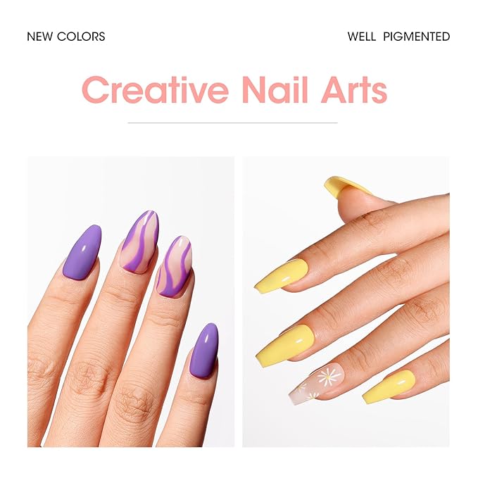 GELLEN Pastel Gel Nail Polish Set, 6PCS Summer Nail Polish Colors, Soak off Nail Gel Manicure Kit Nail Art Gel Polish for UV Light Cure