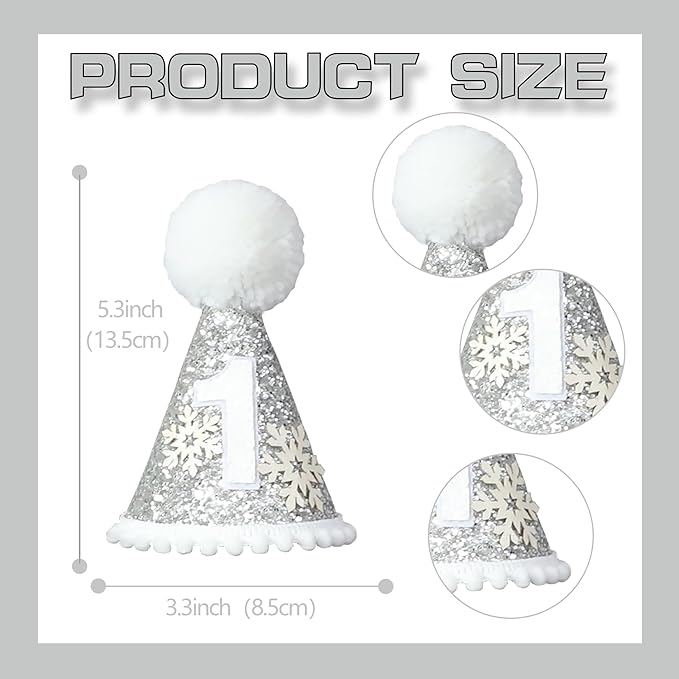 Winter Onederland 1st Birthday Girl Snowflakes One First Party Decorations White High Chair Banner Crown Cake Topper Birthday Decor