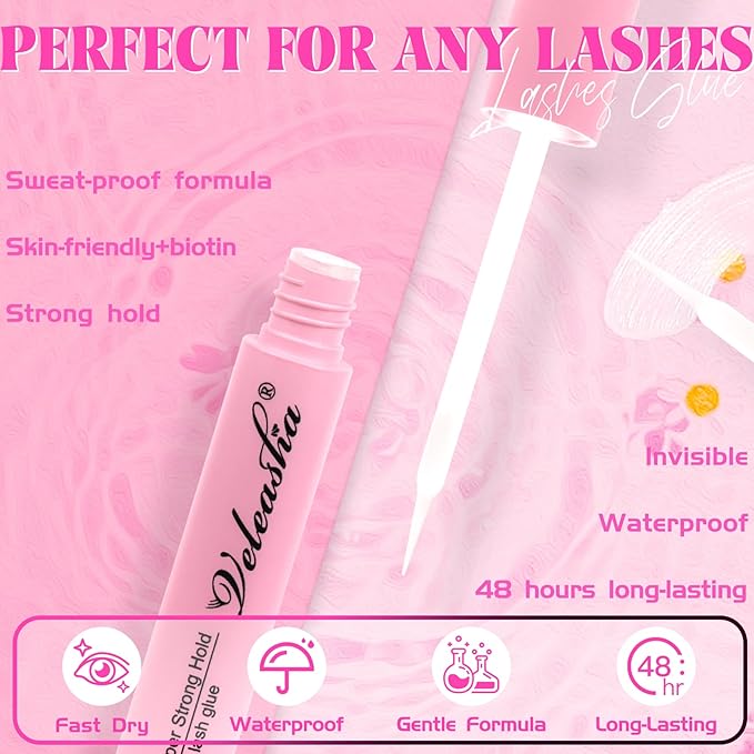 Veleasha Lashes Manga Spiky Natural Eyelashes Kit with Waterproof Lash Glue and Lash Tweezers Anime False Eyelashes 14 Pairs 3D Soft 100% Handmade Fairy Manhua Lashes (3D11-Kit)