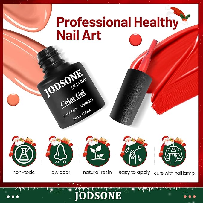 JODSONE Gel Nail Set 20+3 Colors High Shine Gorgeous Gel Polish Base Top Matte Coat Nice Gifts Show Charm