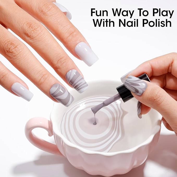 GELLEN Gray Nail Polish Set, Fall Winter Trendy Grey Regular Nail Polish Quick Air Dry 6 Dark Light Colors for Women Gifts DIY Fingernail Toe Nails Home Salon, Not Gel, Hema Free, Non-toxic, No Chip