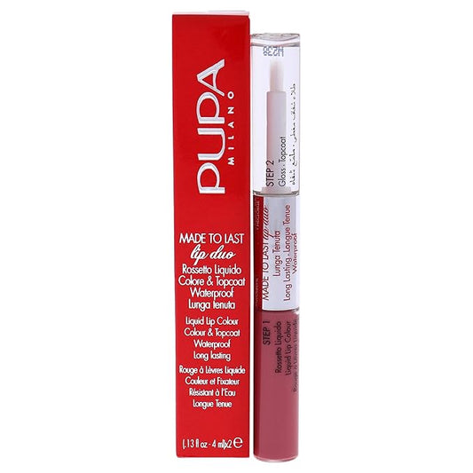 PUPA Milano Made To Last Lip Duo - Smudge-Proof Lip Color And Gloss - Highly Pigmented Shades - One Swipe Color Payoff - Gives Unrivaled Glassy Effect - Long Lasting - 009 Sweet Pink - 0.13 Oz