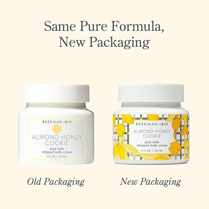 Beekman 1802 Almond Honey Cookie Whipped Body Cream - 8 oz - Moisturizes, Soothes & Softens - With Coconut Oil and Mango Seed Butter - No Irritation - Good for Sensitive Skin
