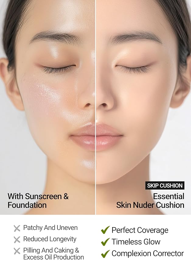 [JUNGSAEMMOOL OFFICIAL] Essential Skin Nuder Cushion (02 Fair Light) | Refill not Included | Natural Finish | SPF50 Broad Spectrum | Makeup Artist Brand | Cream Foundation
