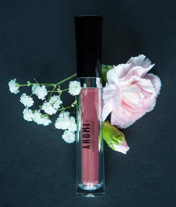 Aromi Matte Liquid Lipstick, Long-lasting, Chestnut, Rosy Lip Color, Vegan, Cruelty-free, Smudge Proof, Earthy Shade, Warm Tone (Stella Rosae)