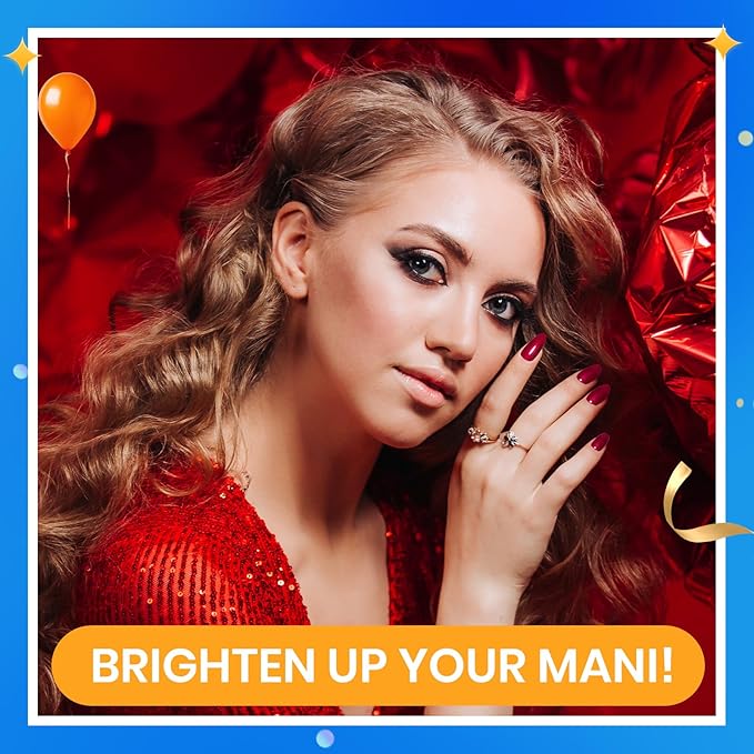 Beetles Red Gel Polish Set - 6 Colors Burgundy Red Gel Nail Polish Popular Shimmer Red-Obsession Collection Nails Art Design Soak Off Uv LED Nail Kit Minicure DIY Home Gifts for Women