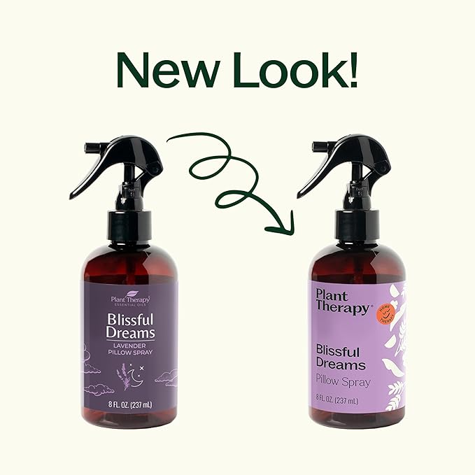 Plant Therapy Blissful Dreams Lavender Pillow and Linen Mist and Room Spray, for Relaxation & Sleep, Powered by Essential Oils Like Lavender & Roman Chamomile, Aromatherapy Sleep Spray, 8 oz