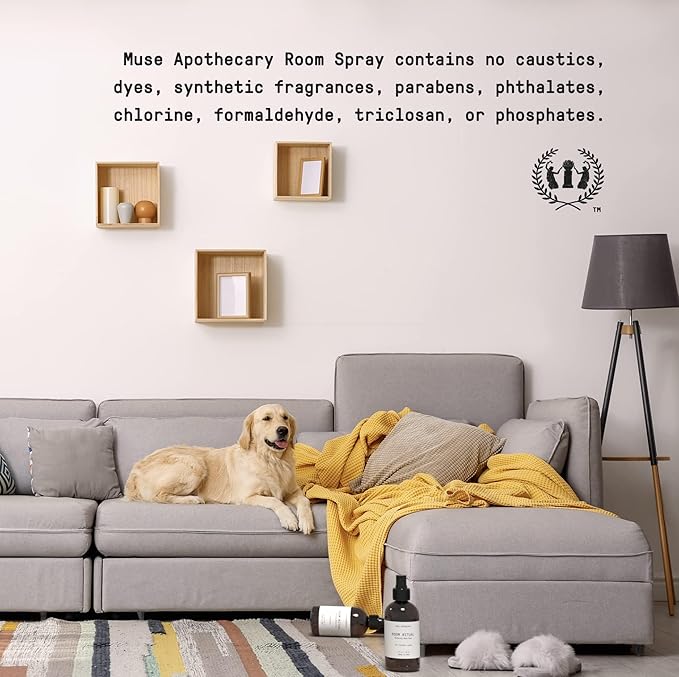 Muse Apothecary Room Ritual - Aromatic and Relaxing Room Mist, 8 oz, Infused with Natural Essential Oils - California Citrus