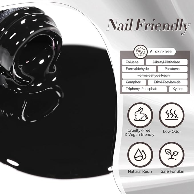 BORN PRETTY Gel Nail Polish 6 Colors - White Gray Black Colors Glitter Cat Magnetic Eye Gel Polish Kit Soak Off Nail Art Manicure DIY Design Collection for Home and Salon