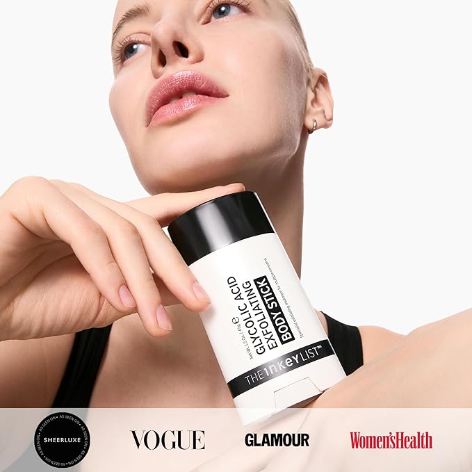 The INKEY List Glycolic Acid Exfoliating Body Stick 45g, Multiple Concerns, One Targeted Solution, Delivers Deep, Effective Exfoliation, Fragrance Free, Suitable For All Skin Types