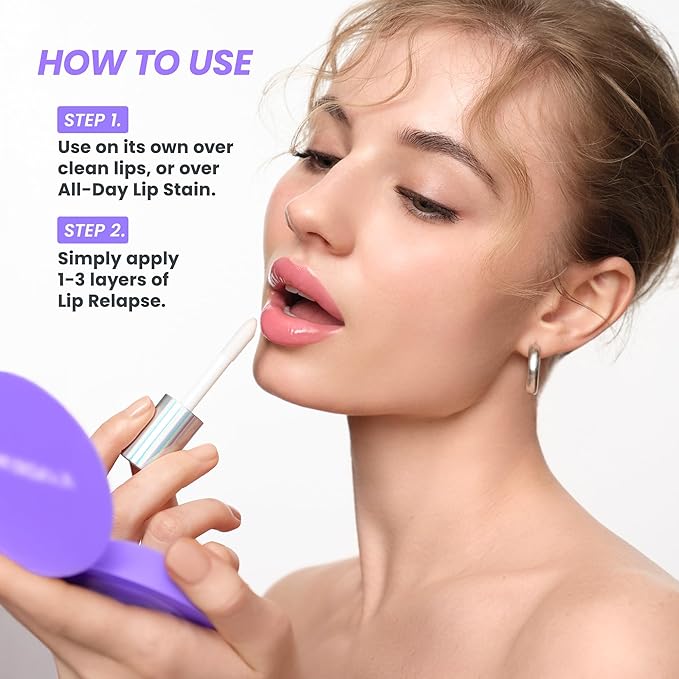 Wonderskin Lip Relapse Plumping Gloss – Lip Plumper Gloss for Fuller-Looking Lips with Hydrating, Non-Sticky, High-Shine Finish