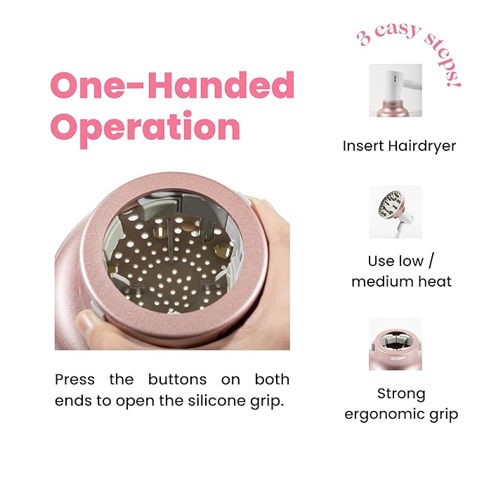 Universal Hair Diffuser “Super Sturdy” 1.7 Inch to 2.6 Inch for Natural Curly and Wavy Hair, Hair Dryer Attachment (Gold)