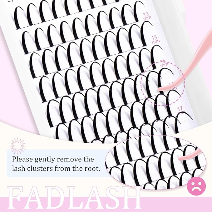 Spike Lash Clusters Lash Spikes D Curl Manga Lashes 13-21mm Soft and Lightweight Fairy Spiky Lash Clusters DIY Eyelash Clusters at Home by FADLASH (0.07D, 13-21mm)