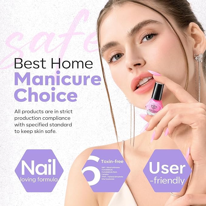 modelones Nail Polish Set, 6 Colors Chrome Pearl Shimmer Pink Purple White Aurora Iridescent Green Quick Dry Nail Polish Kit Gifts for Women 2025 Salon DIY Manicure Kit