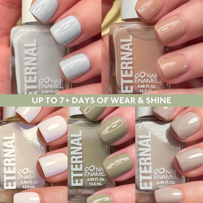 Eternal Pastel Nail Polish Sets for Women (CHIC PASTELS) - Pastel Nail Polish Set for Girls | Long Lasting & Non Toxic Nail Polish Kit for Home DIY Manicure & Pedicure | Made in USA, 13.5mL (Set of 5)