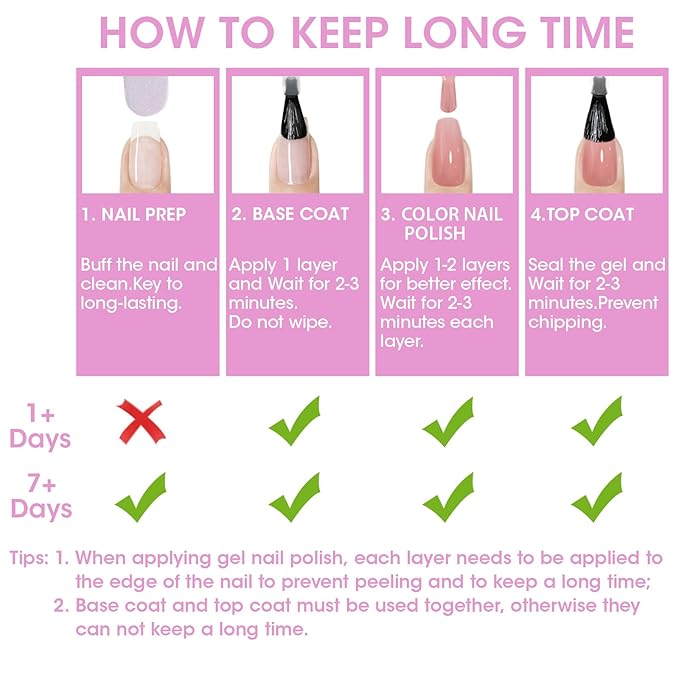 GELLEN Light Purple Nail Polish, Mauve Nail Polish 6 Colors Lavender Purple Set for Girls Women Home Salon Fall Winter, No UV Light Needed, Not UV Gel, Hema Free, Non-toxic