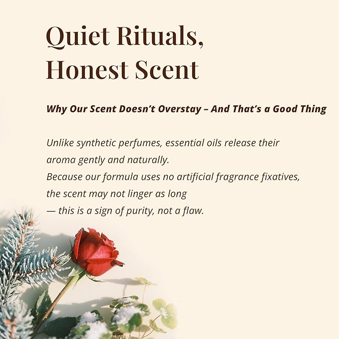 Rose & Fir Aromatherapy Lotion – Plant-Based Nourishing Hydration, Natural Essential Oil Aroma & Gentle Warming Massage, Romantic Cool Forest Rose Body Moisturizer, 3.4 fl oz / 100ml