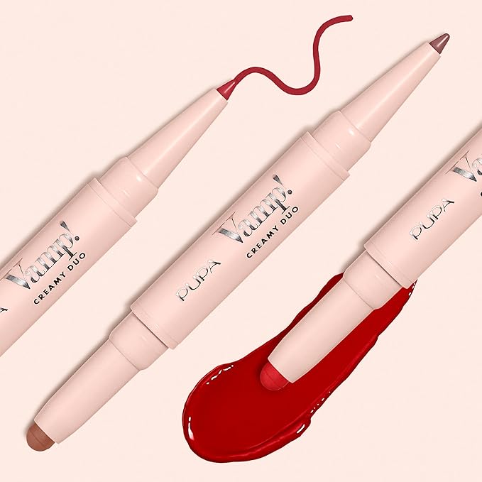 Pupa Milano Vamp! Creamy Duo, 005 Deep Nude, 1 Pc - 2 in 1 Lipstick and Lip Pencil - Long Lasting - Lightweight - No-Transfer - Smooth Texture - Highly Pigmented