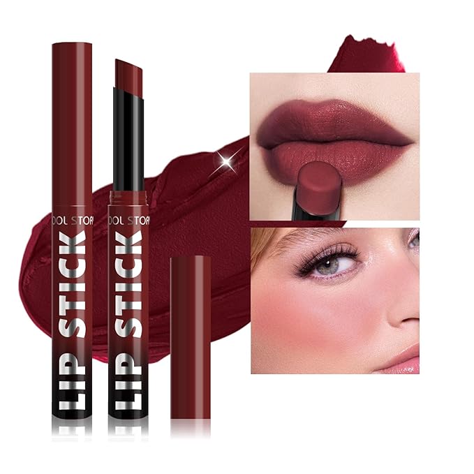 COOL STORY Matte Lipstick Lightweight Blurring Formula with High Impact Pigment, Long-lasting, 0.07 oz (Taupe Red)