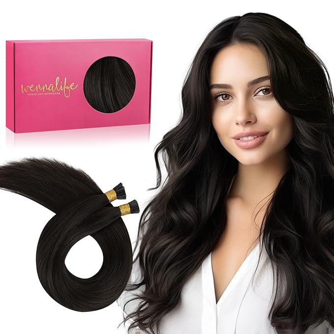 WENNALIFE I Tip Hair Extensions Real Human Hair, 100g 100s 22 Inch Dark Brown Remy Itip Human Hair Extensions Invisible Itips Straight I Tips Cold Fusion Extensions