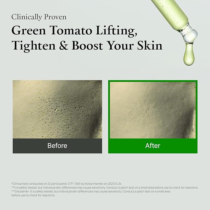 FULLY Green Tomato Serum, Pore Tightening with 67% Green Tomato Extract, Vit C and PHA, Elastcity Boosting and Skin Moisturization, Fragrance Free, Vegan & Dermatologically Tested, 1.01 fl.oz