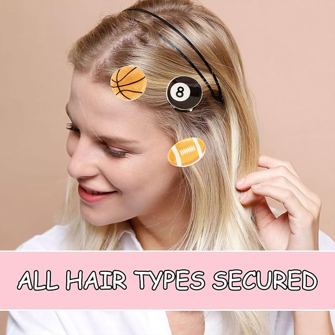 6 Pcs Various Balls Hair Claw Clips,Cute Fashion Styling Small Hair Clips for Women, Nonslip Strong Mini Hair Claws Acrylic Alloy Side Barrettes for Thin Medium Fine Hair