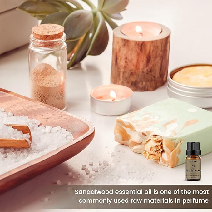 yethious Sandalwood Essential Oils for Diffuser & Aromatherapy Pure Sandalwood Oil for Skin, Hair Oils - 10ML