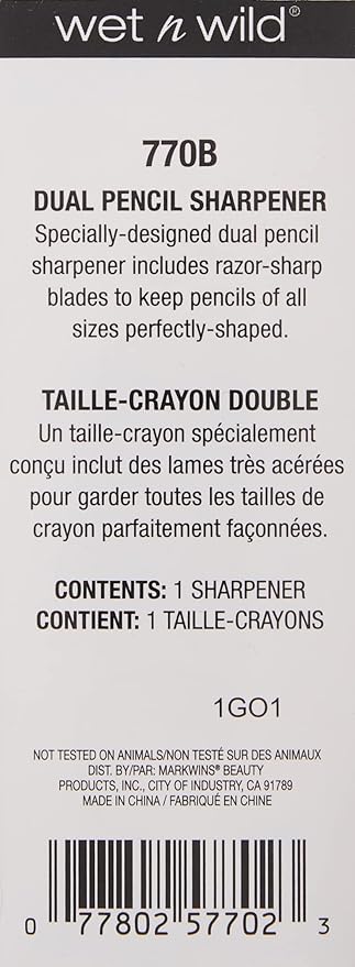 wet n wild Dual Pencil Sharpener Dual-Pencil Eyeliner Pencil Sharpener | Convenient | Essential Tool | Sharpens | Easy to Clean | Travel-Friendly | Compact (Pack of 2)