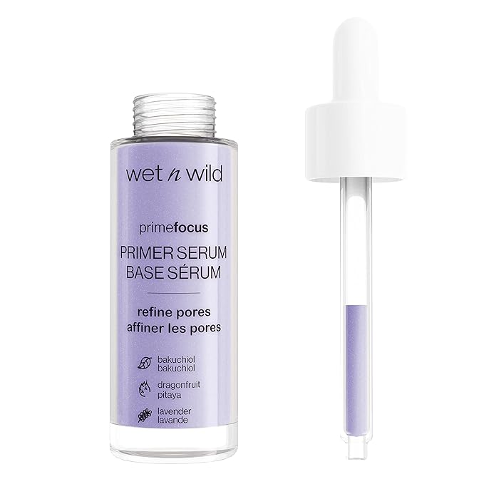 wet n wild Prime Focus Pore Minimizing Facial Serum Primer Makeup Extending, Improves Skin Texture, Hydrating & Exfoliating Retinol Alternative