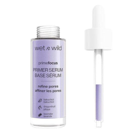 wet n wild Prime Focus Pore Minimizing Facial Serum Primer Makeup Extending, Improves Skin Texture, Hydrating & Exfoliating Retinol Alternative