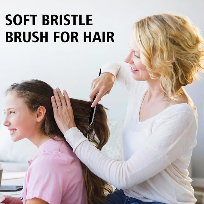 3 Pieces Hair Styling Comb Set Teasing Brush Rat Tail Comb Edge Brush for Edge&Back Brushing, Combing, Slicking Hair for Women (Black)