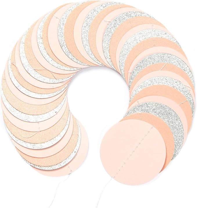 Pink-Silver Peach Birthday Party-Decorations Streamers - 52FT Hanging Paper Garland Banner,Baby Bridal Shower Engagement Anniversary Bachelorette Wedding Graduation Backdrop Decor Hugtmr