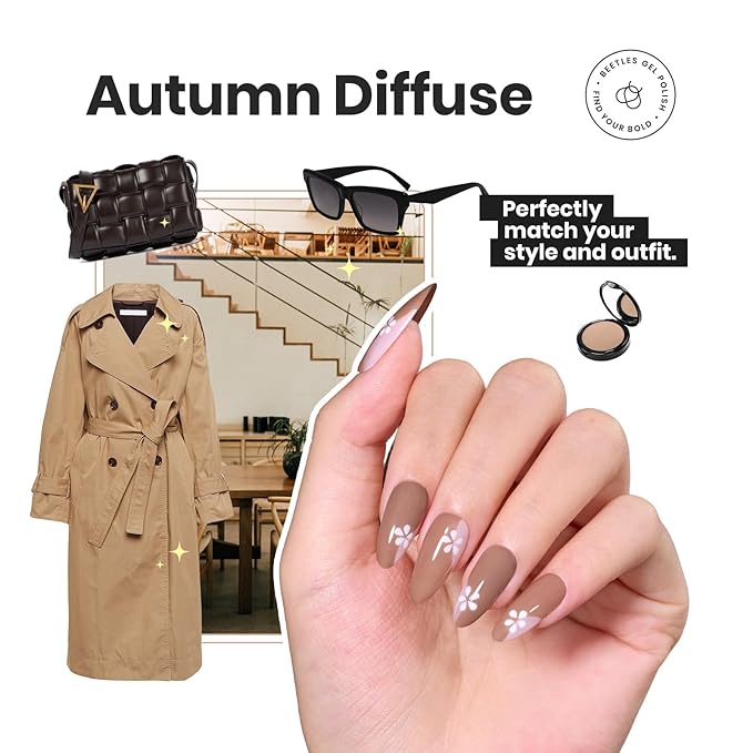 Beetles Fall Nail Polish Set Coconut Mousse 6 Colors, Nude Nail Polish Quick Dry Long Lasting Neutral Brown Red Pink Lacquer Glossy for Christmas Women Salon DIY Nail Art