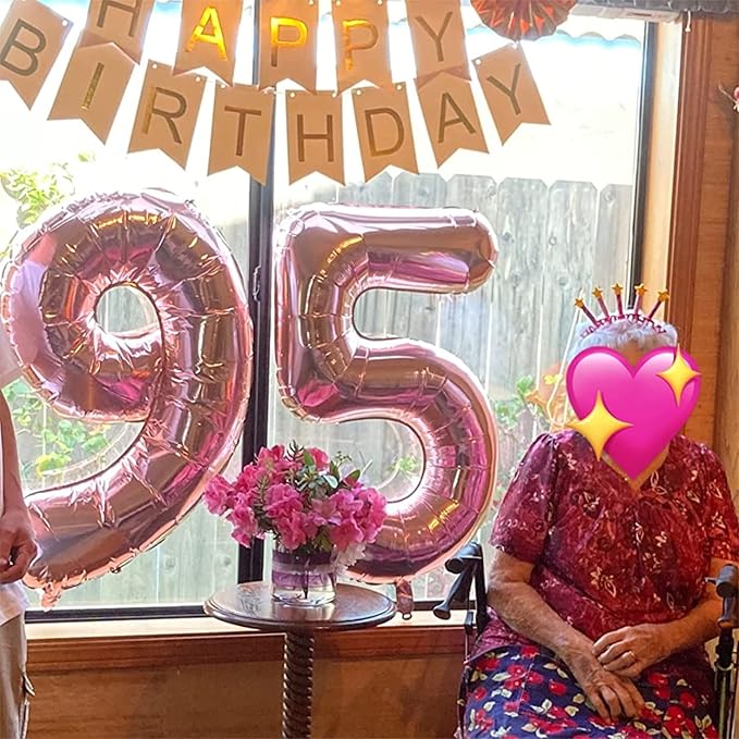 40 Inch Rose Gold Large Numbers Balloons 0-9, Self Inflating Foil Number 9 Helium Balloons for 9th Girls, Big Digit 9 Balloons for Women Birthday Party Anniversary Graduation Supplies Decorations
