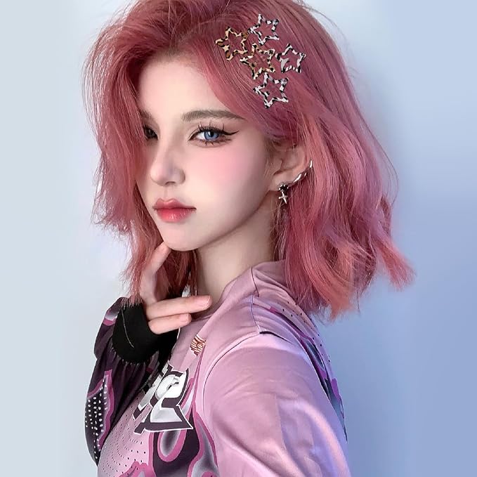 Star Hair Clips Snap Hair Barrettes Non Slip Star Hair Accessories Leopard Colors Metal Hair Clips for Girls Women -16 PCS - Grey