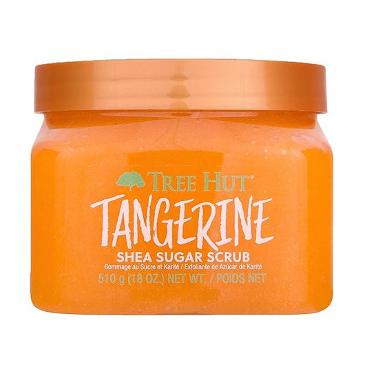 Tree Hut Tangerine Shea Sugar Scrub, Exfoliating, Hydrating & Moisturizing Body Scrub with Shea Butter & Nourishing Essential Oils, Smooth & Soften Skin, 18 oz